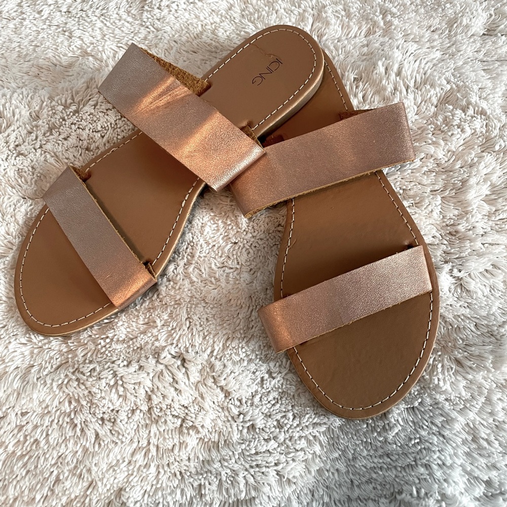 Icing Rose Gold Flat Sandals